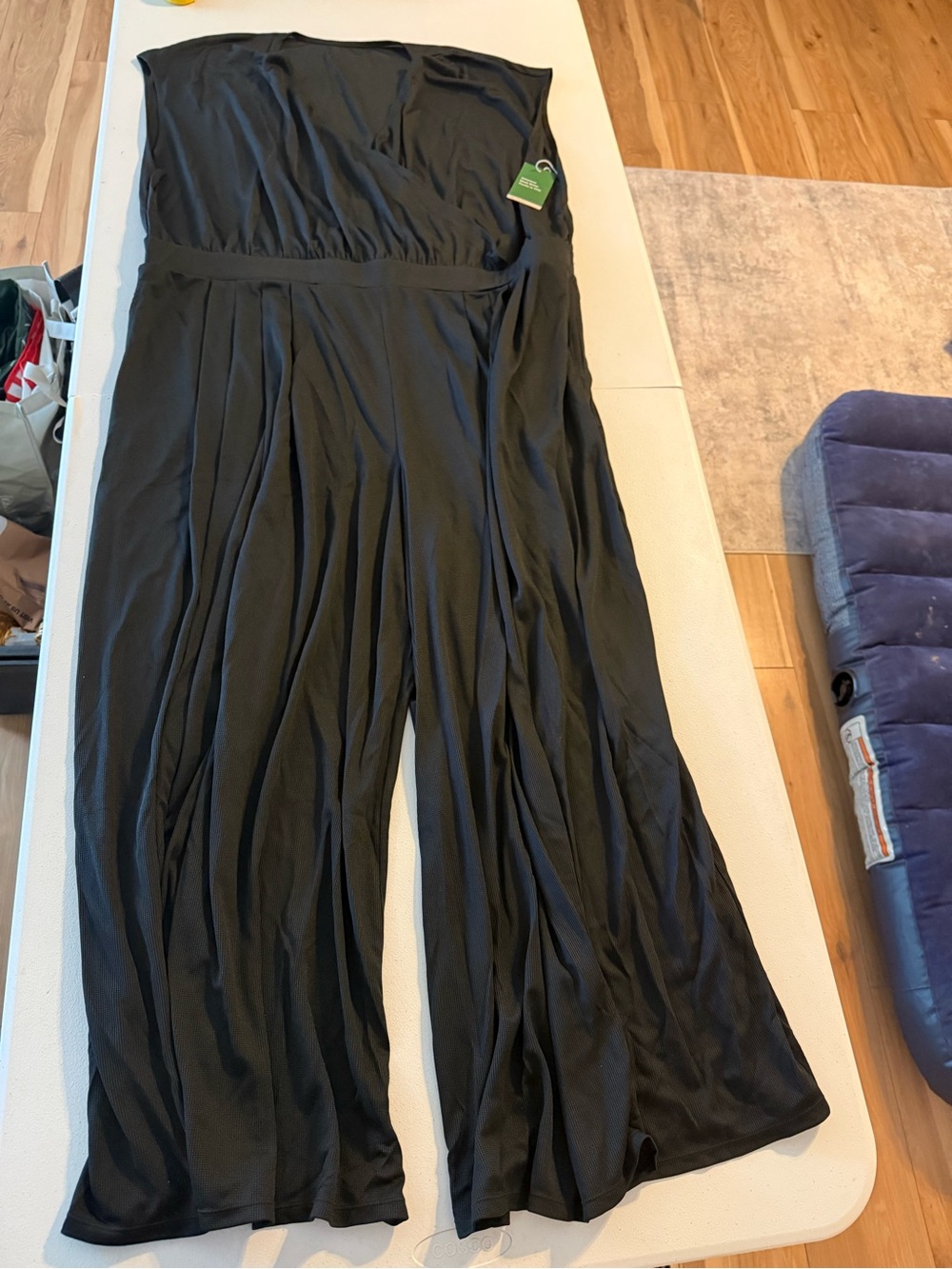 NWT Halara V-Neck Sleeveless Ruched Pocket Jumpsuit Black 3X Plus Size